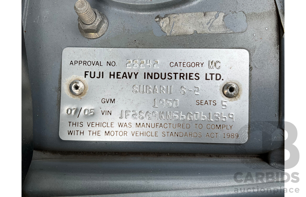 7/2005 Subaru Forester XS MY05 4d Wagon Silver Metallic 2.5L