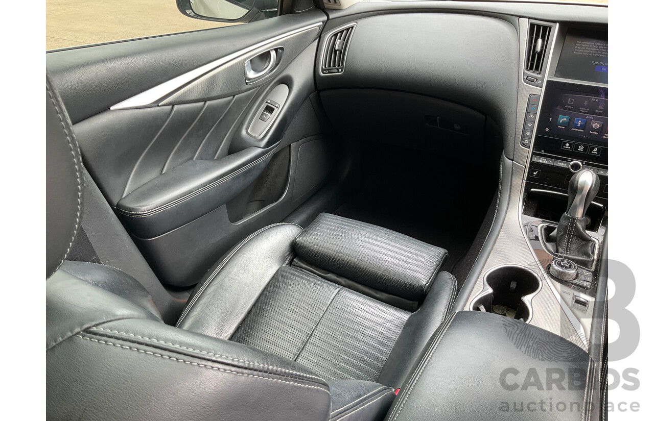 8/2016 Infiniti Q50 2.2d S Premium V37 4d Sedan Majestic White Pearl Turbo Diesel 2.1L