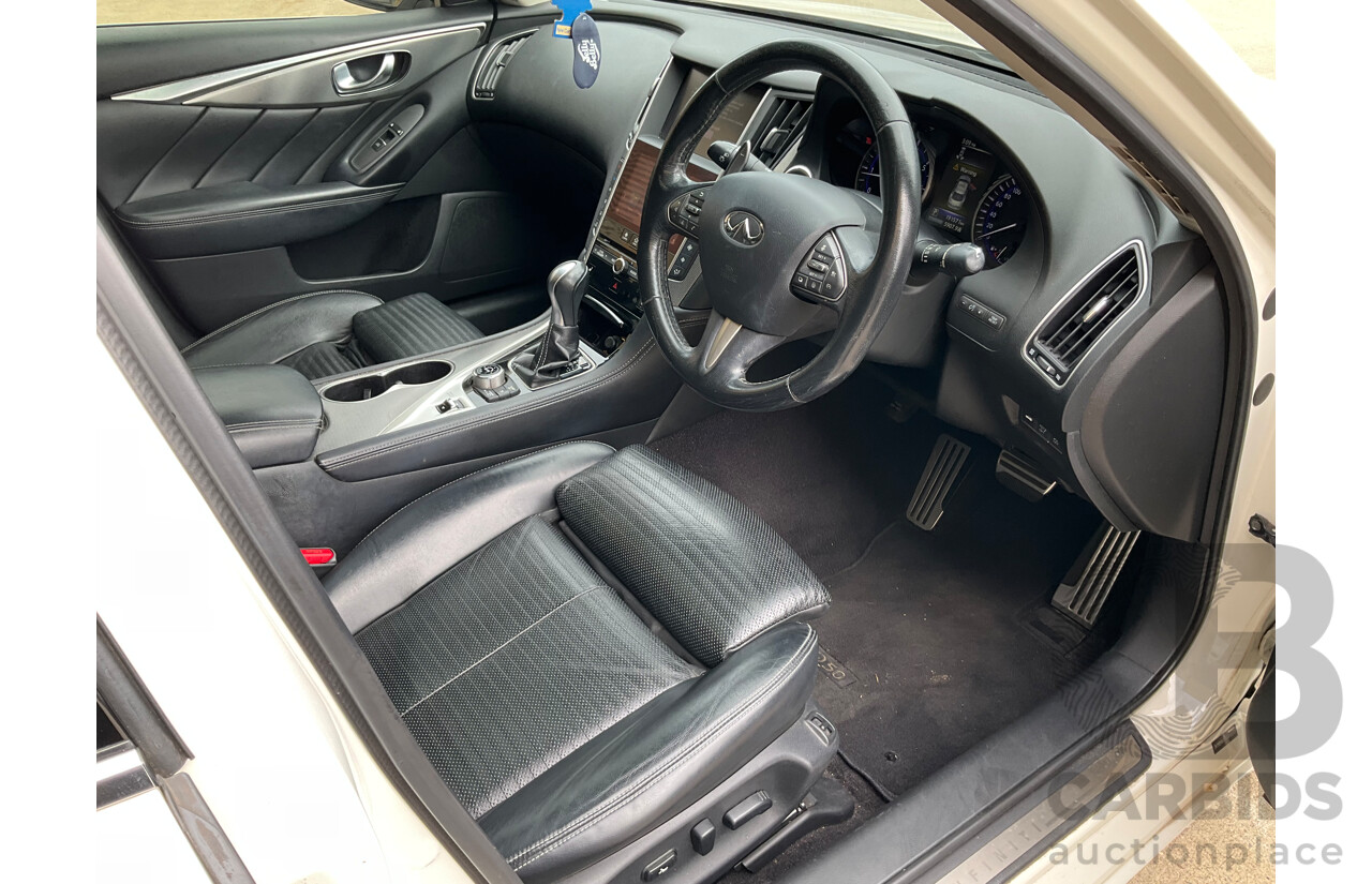 8/2016 Infiniti Q50 2.2d S Premium V37 4d Sedan Majestic White Pearl Turbo Diesel 2.1L