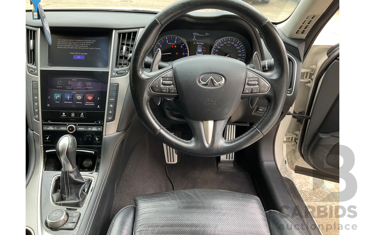 8/2016 Infiniti Q50 2.2d S Premium V37 4d Sedan Majestic White Pearl Turbo Diesel 2.1L