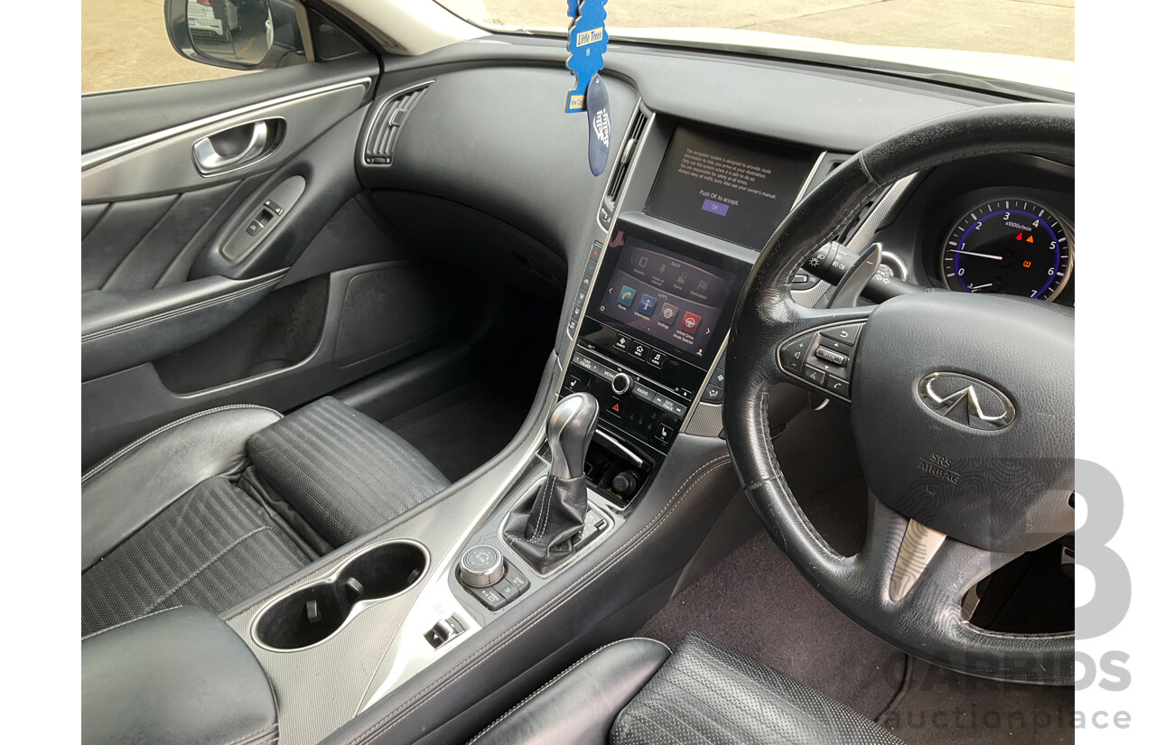 8/2016 Infiniti Q50 2.2d S Premium V37 4d Sedan Majestic White Pearl Turbo Diesel 2.1L