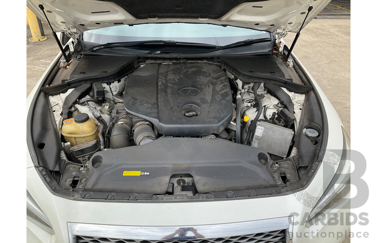 8/2016 Infiniti Q50 2.2d S Premium V37 4d Sedan Majestic White Pearl Turbo Diesel 2.1L