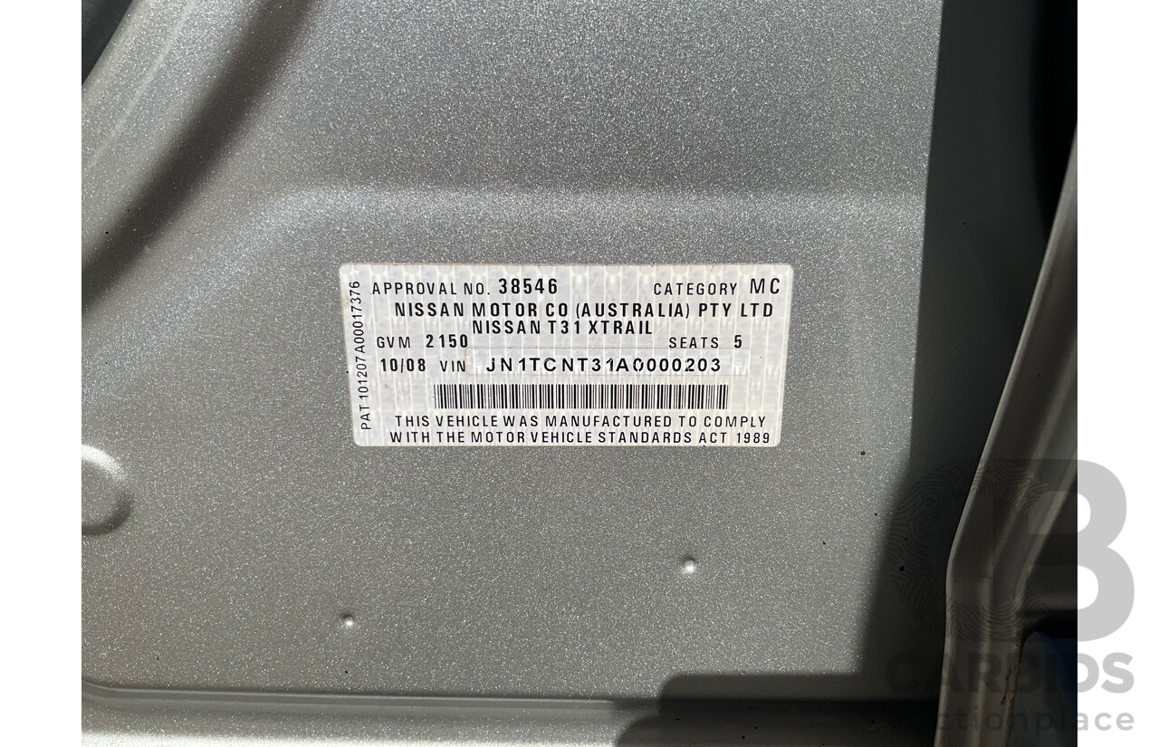 6/2008 Nissan X-Trail TS (4x4) T31 4d Wagon Brilliant Silver Metallic Turbo Diesel 2.0L