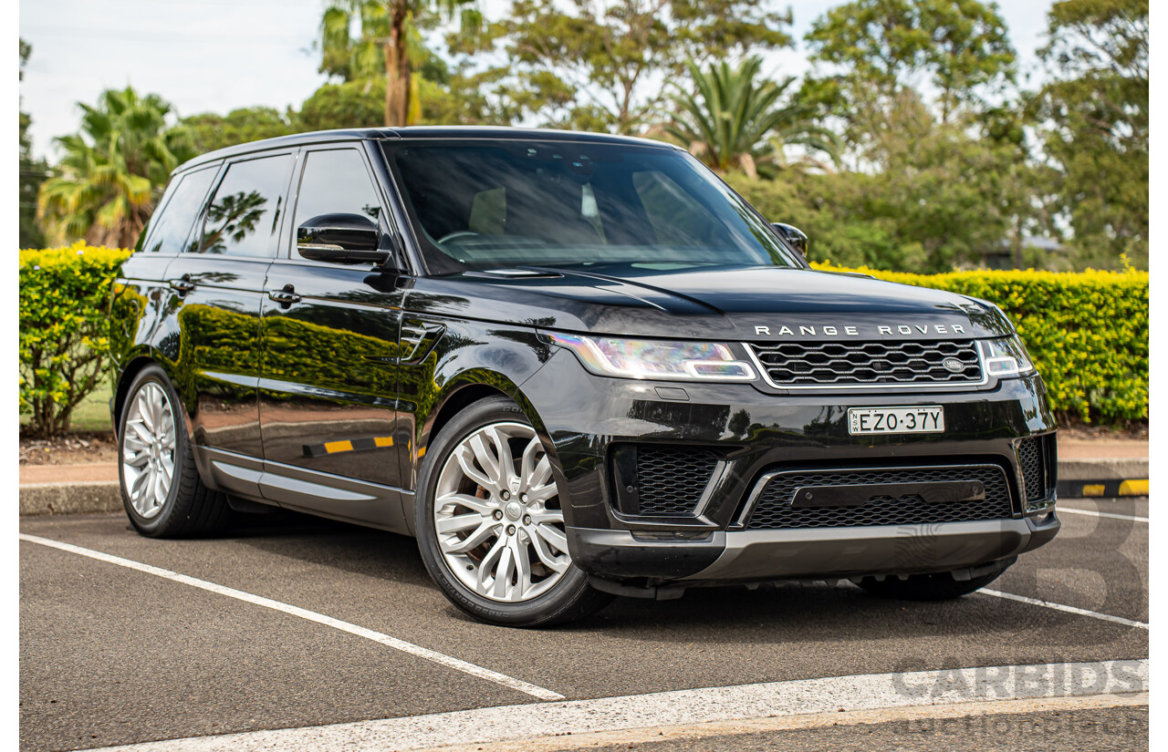 06/2018 Land Rover Range Rover Sport SDV6 SE (225kW AWD) LW MY18 4d Wagon Santorini Black Metallic Turbo Diesel V6 3.0L