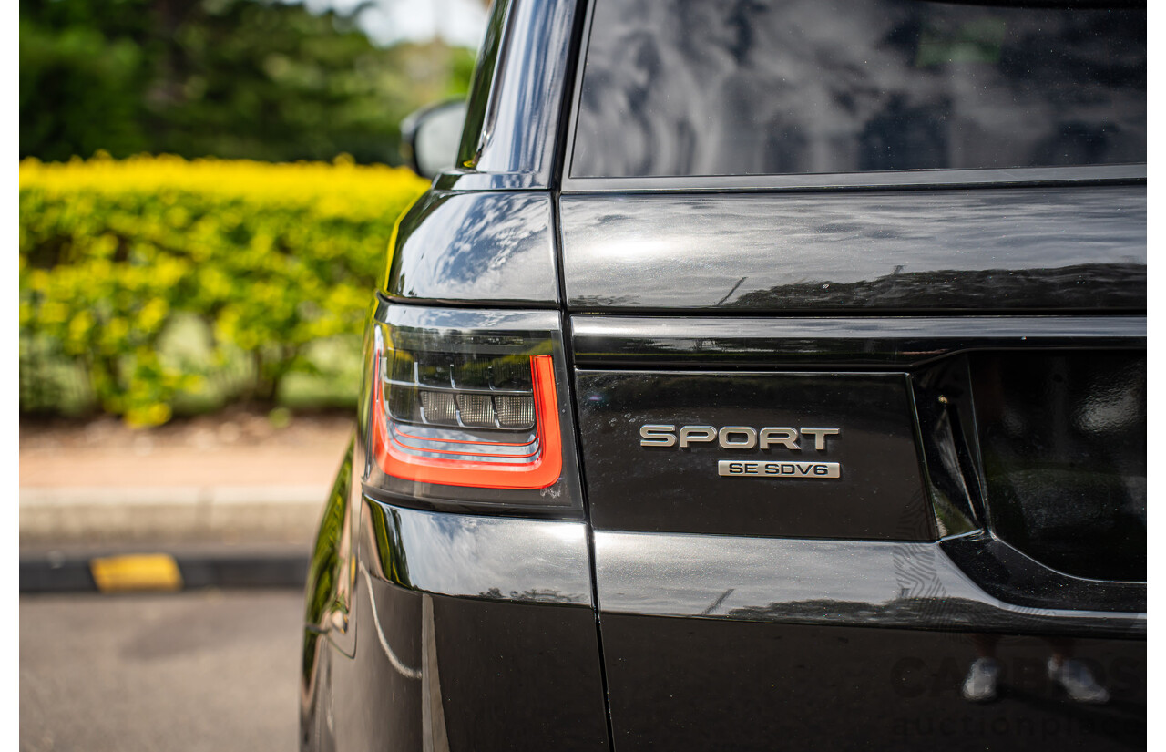 06/2018 Land Rover Range Rover Sport SDV6 SE (225kW AWD) LW MY18 4d Wagon Santorini Black Metallic Turbo Diesel V6 3.0L