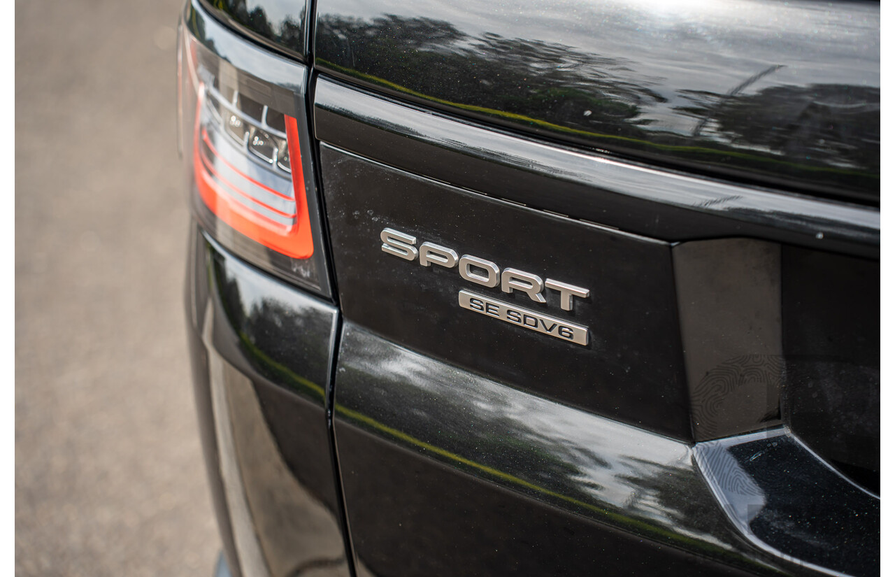 06/2018 Land Rover Range Rover Sport SDV6 SE (225kW AWD) LW MY18 4d Wagon Santorini Black Metallic Turbo Diesel V6 3.0L