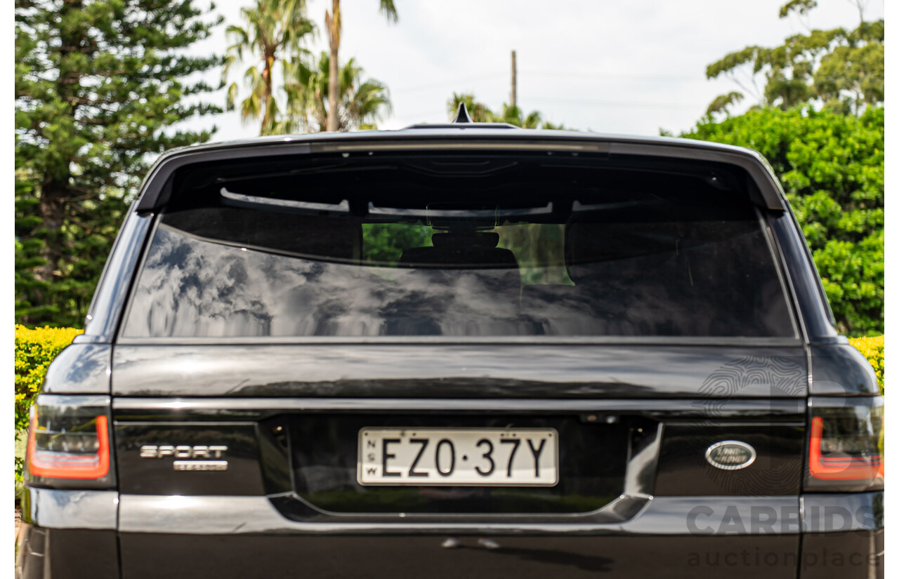 06/2018 Land Rover Range Rover Sport SDV6 SE (225kW AWD) LW MY18 4d Wagon Santorini Black Metallic Turbo Diesel V6 3.0L