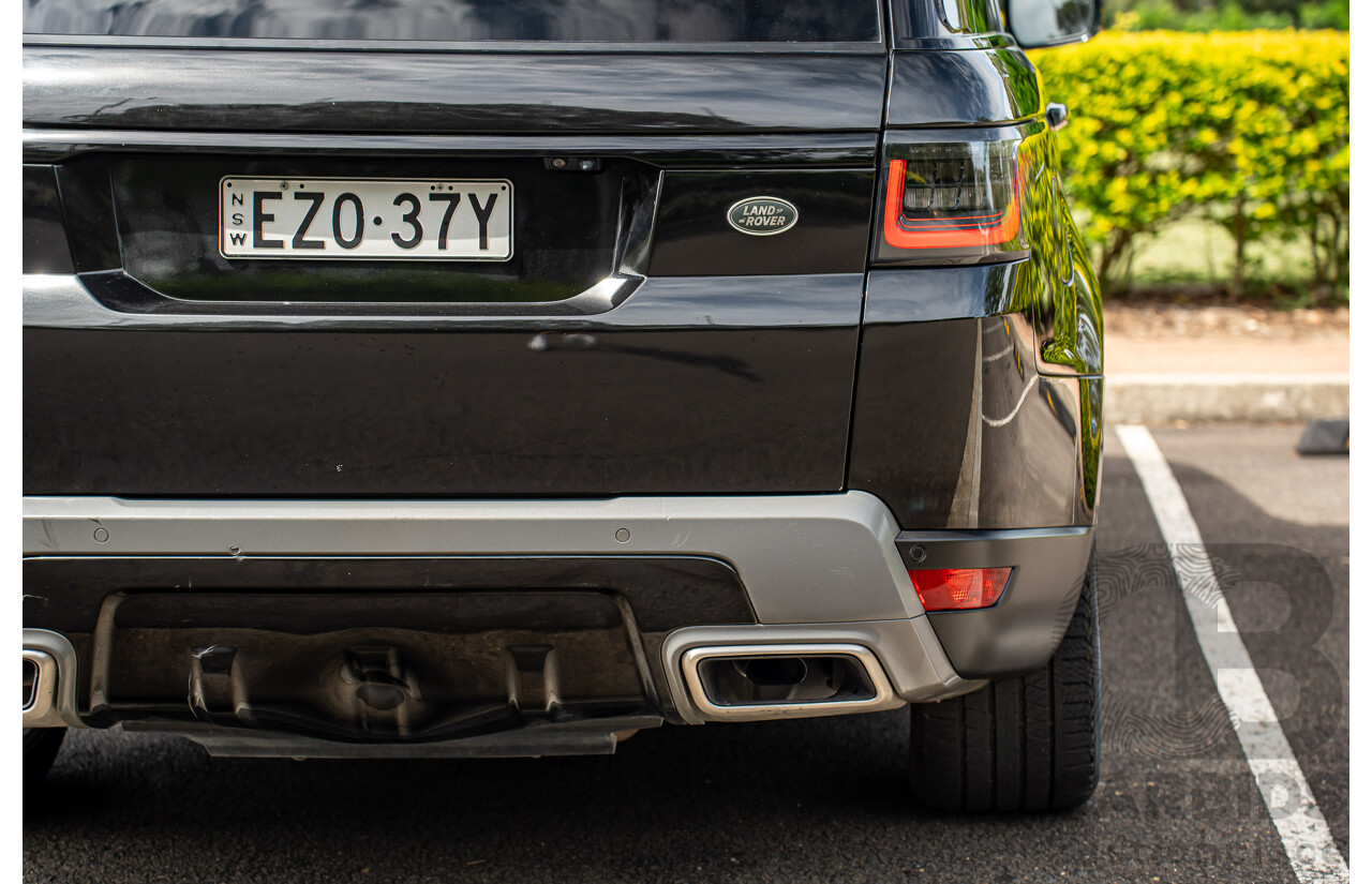06/2018 Land Rover Range Rover Sport SDV6 SE (225kW AWD) LW MY18 4d Wagon Santorini Black Metallic Turbo Diesel V6 3.0L