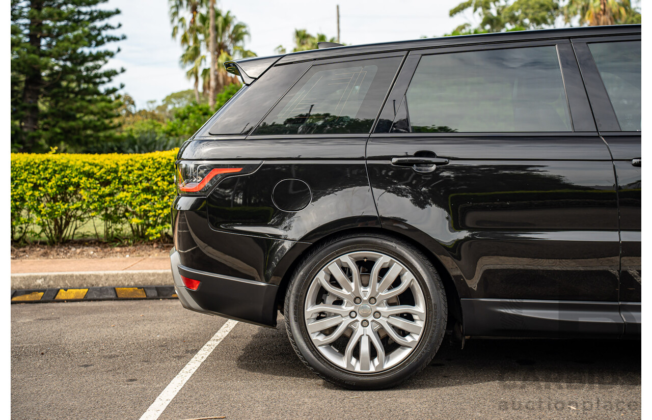06/2018 Land Rover Range Rover Sport SDV6 SE (225kW AWD) LW MY18 4d Wagon Santorini Black Metallic Turbo Diesel V6 3.0L