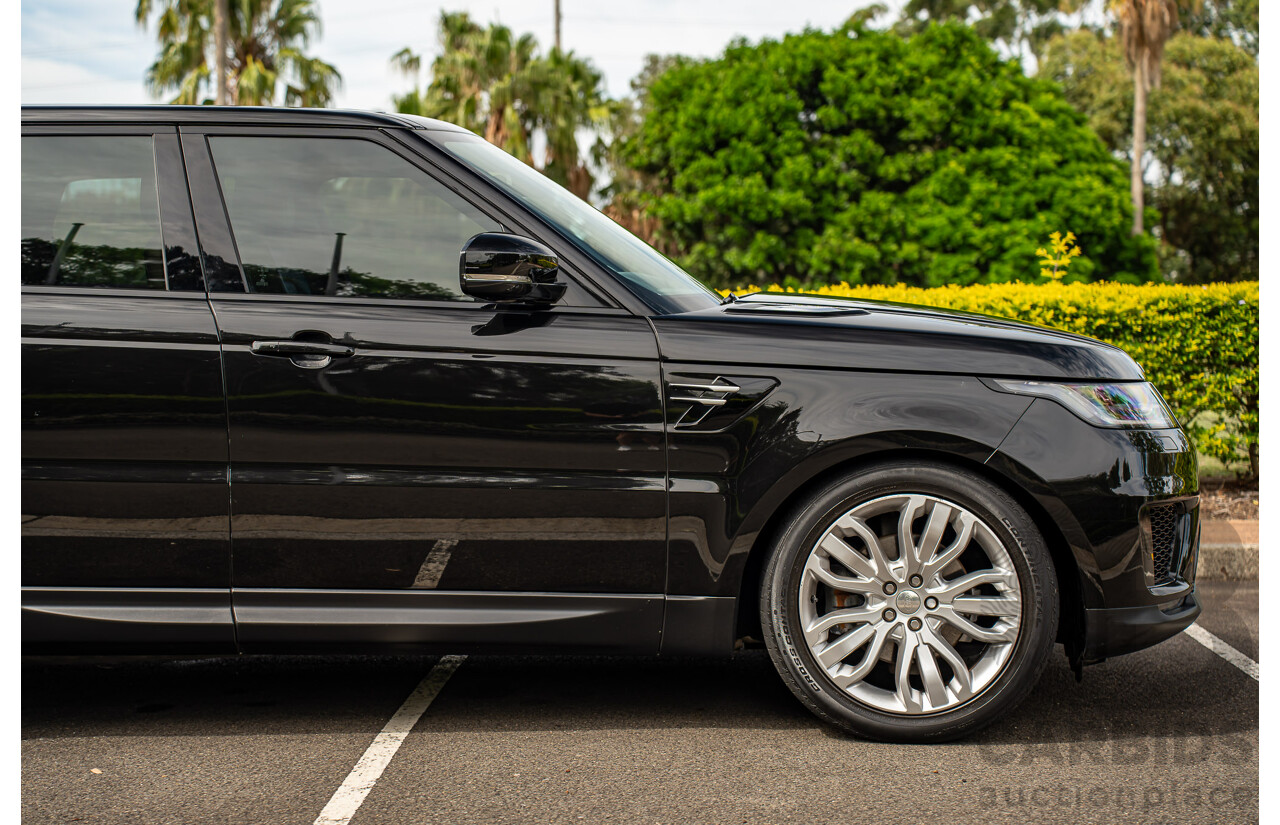 06/2018 Land Rover Range Rover Sport SDV6 SE (225kW AWD) LW MY18 4d Wagon Santorini Black Metallic Turbo Diesel V6 3.0L