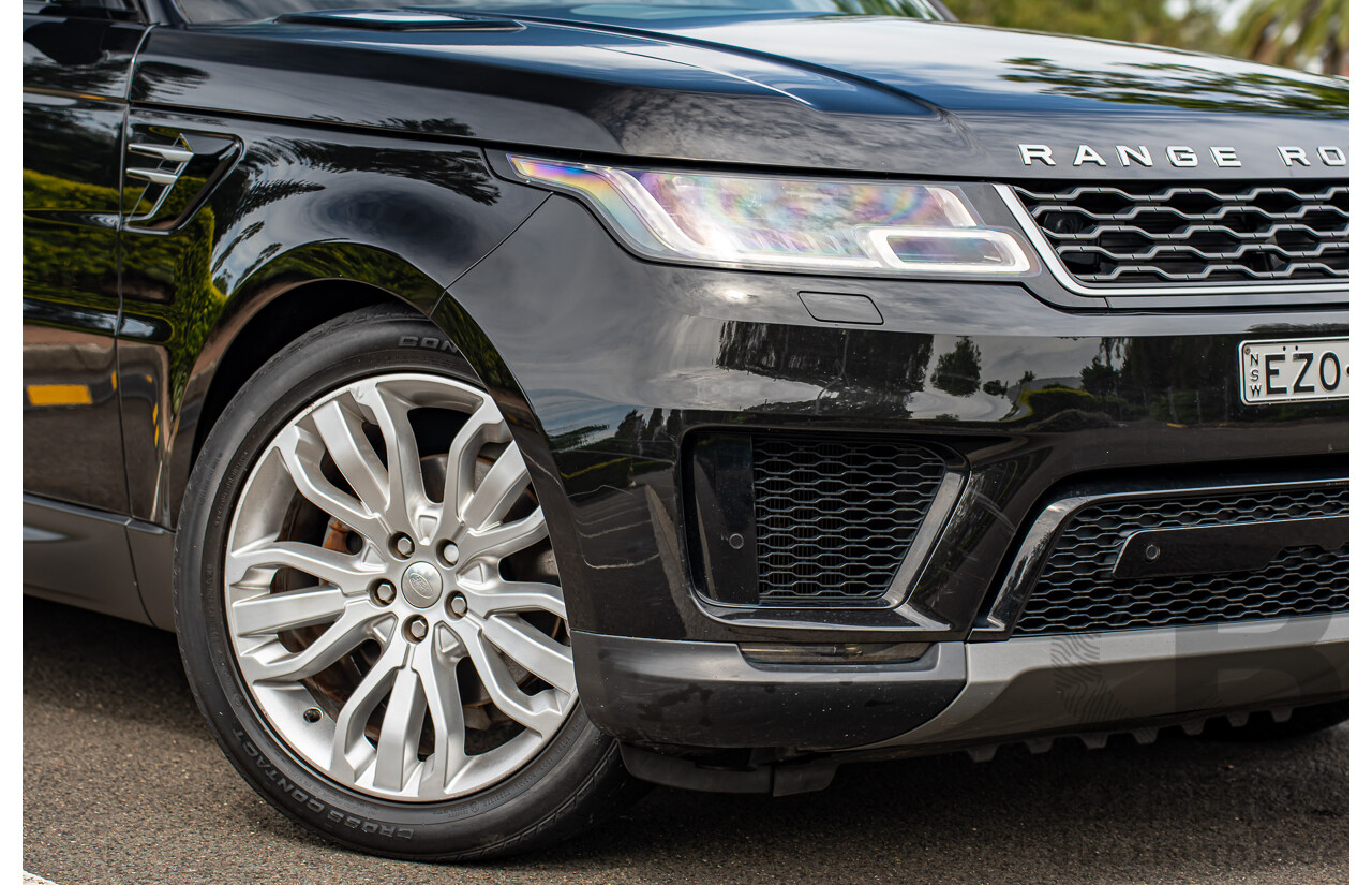 06/2018 Land Rover Range Rover Sport SDV6 SE (225kW AWD) LW MY18 4d Wagon Santorini Black Metallic Turbo Diesel V6 3.0L