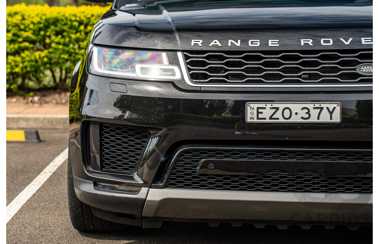 06/2018 Land Rover Range Rover Sport SDV6 SE (225kW AWD) LW MY18 4d Wagon Santorini Black Metallic Turbo Diesel V6 3.0L