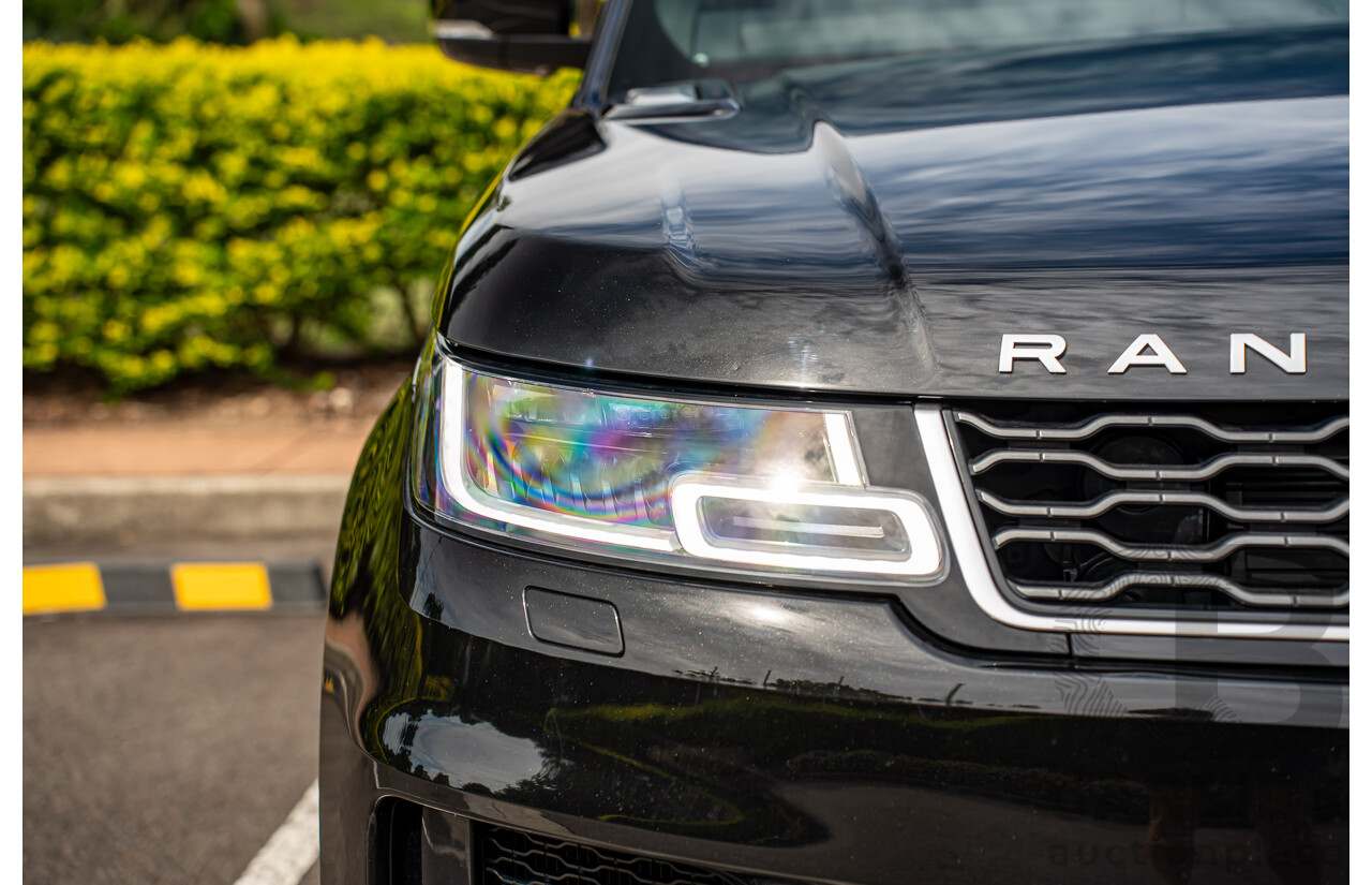 06/2018 Land Rover Range Rover Sport SDV6 SE (225kW AWD) LW MY18 4d Wagon Santorini Black Metallic Turbo Diesel V6 3.0L