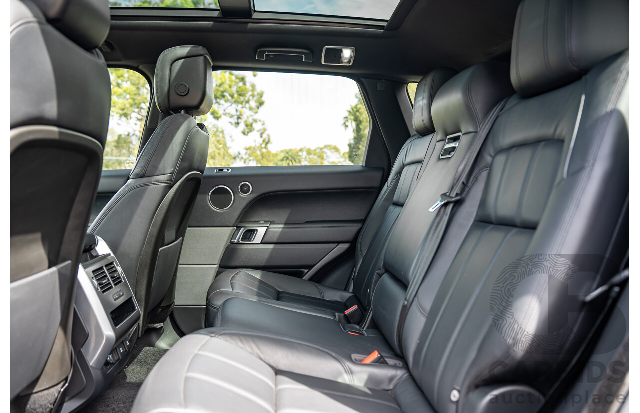 06/2018 Land Rover Range Rover Sport SDV6 SE (225kW AWD) LW MY18 4d Wagon Santorini Black Metallic Turbo Diesel V6 3.0L