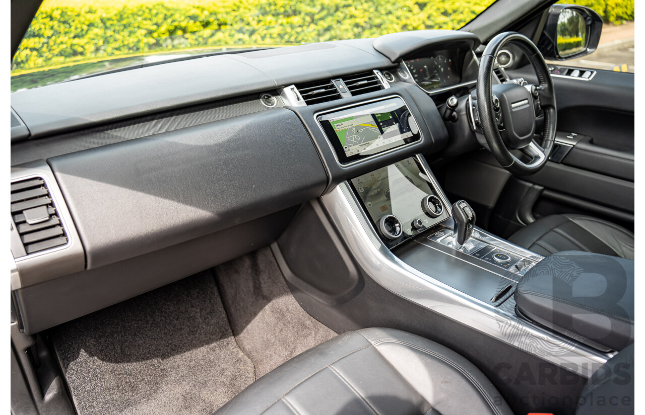 06/2018 Land Rover Range Rover Sport SDV6 SE (225kW AWD) LW MY18 4d Wagon Santorini Black Metallic Turbo Diesel V6 3.0L