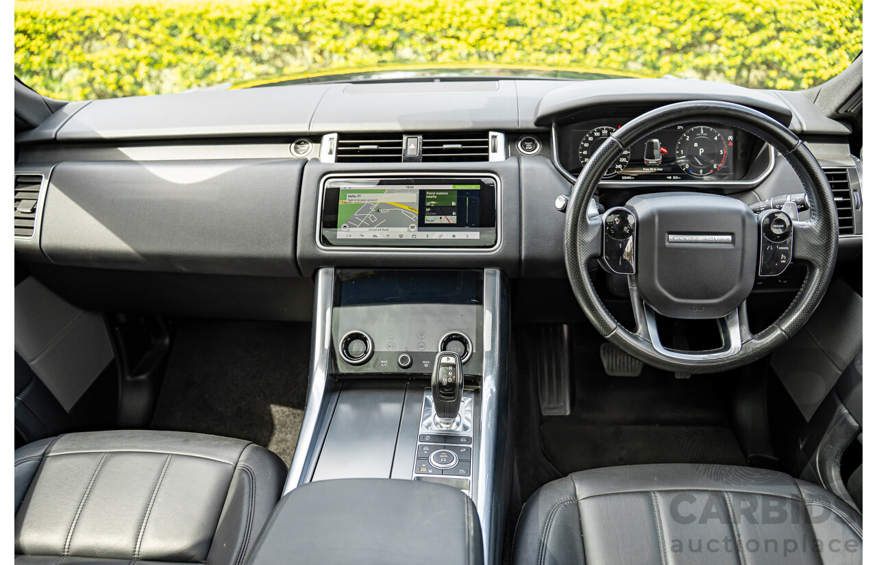 06/2018 Land Rover Range Rover Sport SDV6 SE (225kW AWD) LW MY18 4d Wagon Santorini Black Metallic Turbo Diesel V6 3.0L