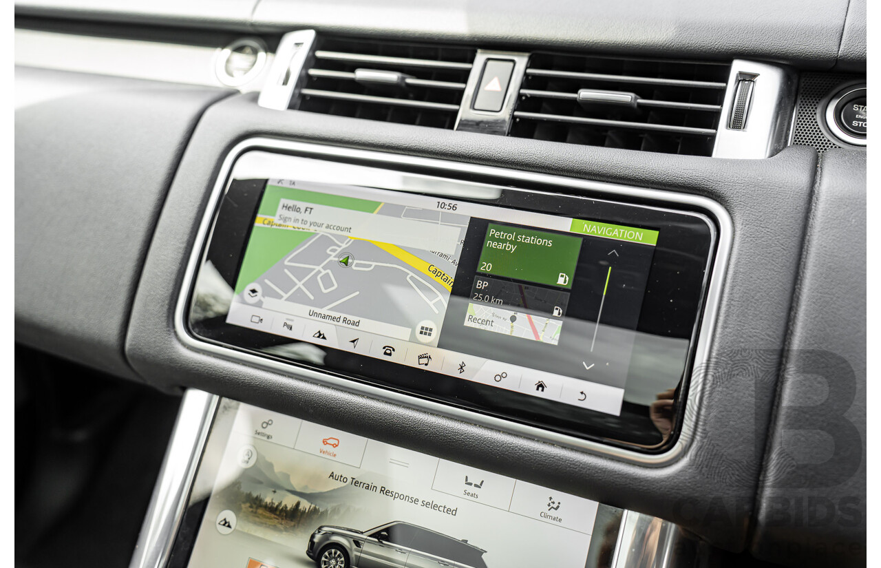 06/2018 Land Rover Range Rover Sport SDV6 SE (225kW AWD) LW MY18 4d Wagon Santorini Black Metallic Turbo Diesel V6 3.0L