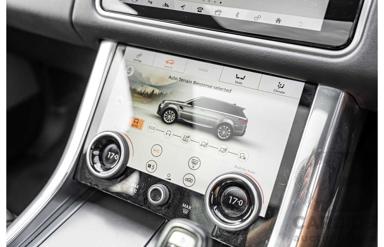 06/2018 Land Rover Range Rover Sport SDV6 SE (225kW AWD) LW MY18 4d Wagon Santorini Black Metallic Turbo Diesel V6 3.0L