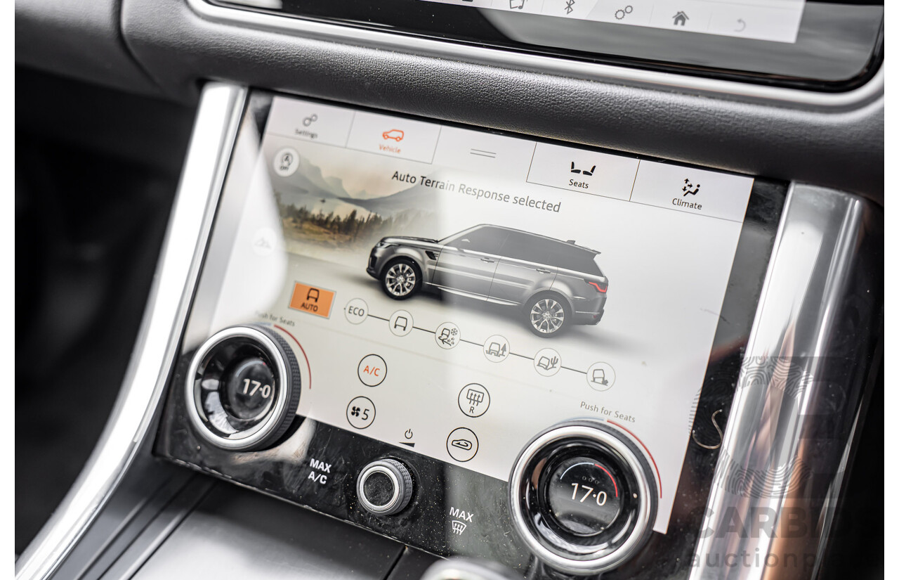 06/2018 Land Rover Range Rover Sport SDV6 SE (225kW AWD) LW MY18 4d Wagon Santorini Black Metallic Turbo Diesel V6 3.0L