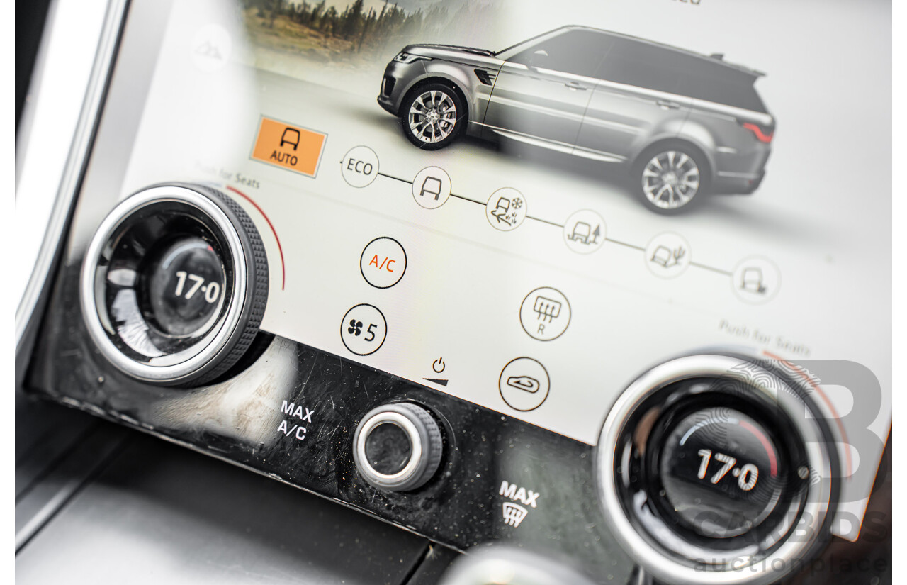 06/2018 Land Rover Range Rover Sport SDV6 SE (225kW AWD) LW MY18 4d Wagon Santorini Black Metallic Turbo Diesel V6 3.0L