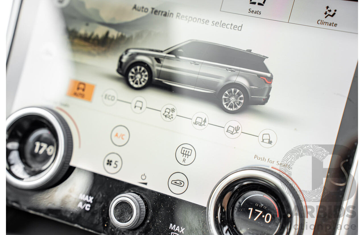 06/2018 Land Rover Range Rover Sport SDV6 SE (225kW AWD) LW MY18 4d Wagon Santorini Black Metallic Turbo Diesel V6 3.0L