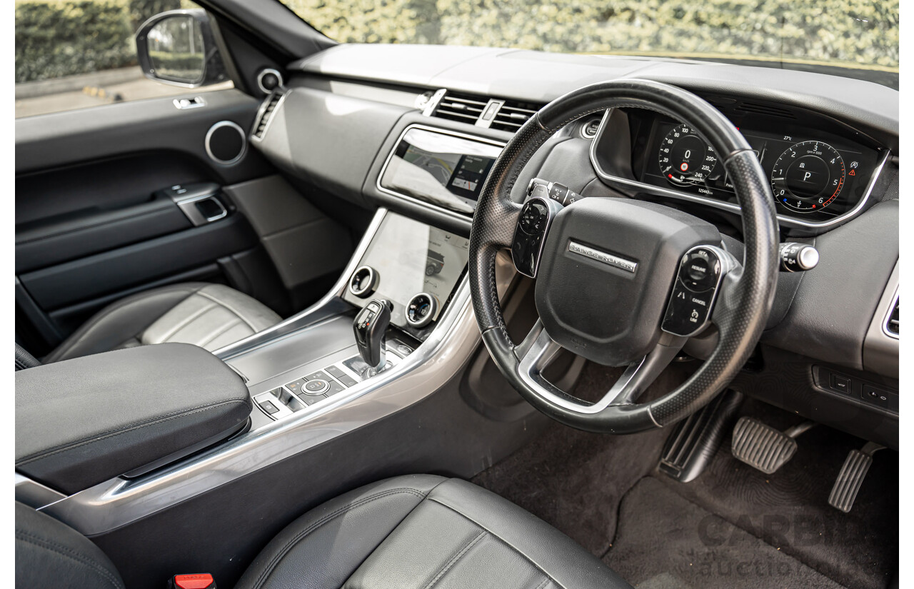 06/2018 Land Rover Range Rover Sport SDV6 SE (225kW AWD) LW MY18 4d Wagon Santorini Black Metallic Turbo Diesel V6 3.0L