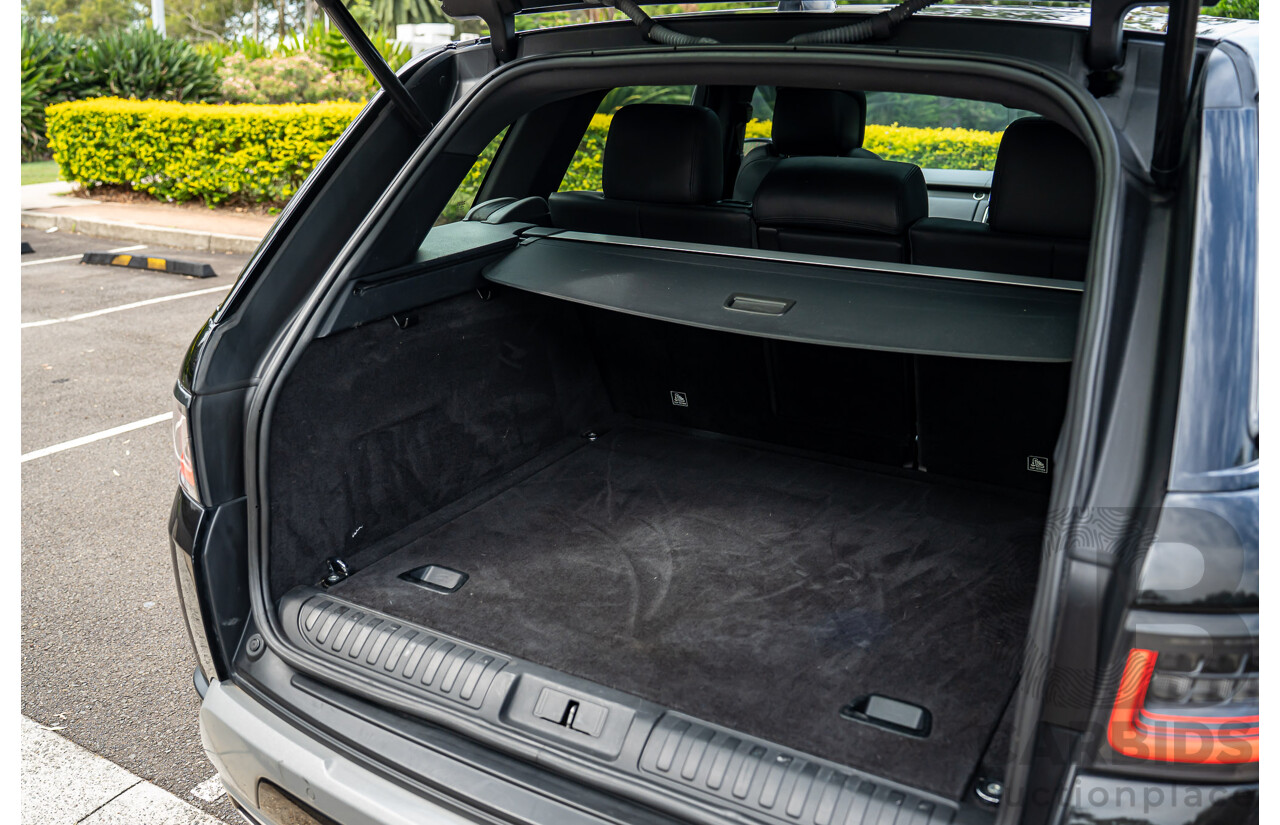 06/2018 Land Rover Range Rover Sport SDV6 SE (225kW AWD) LW MY18 4d Wagon Santorini Black Metallic Turbo Diesel V6 3.0L