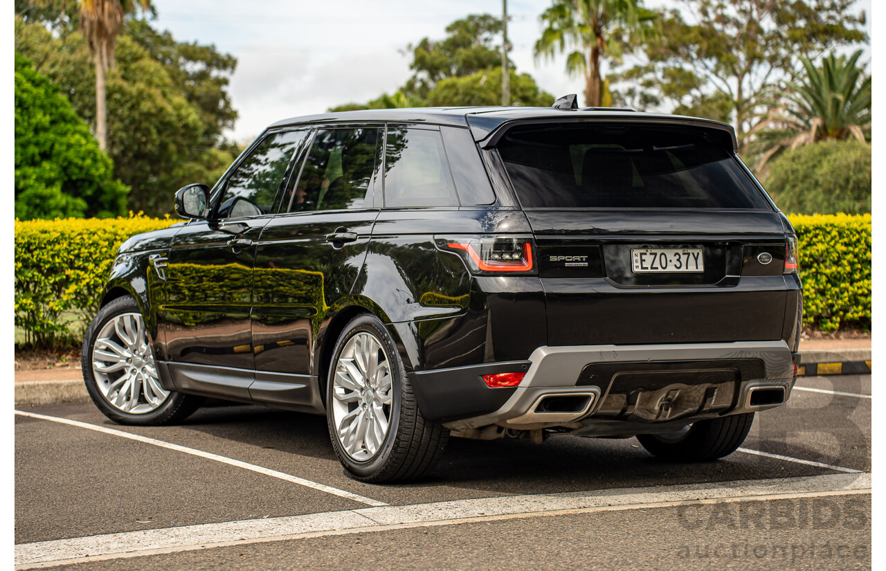 06/2018 Land Rover Range Rover Sport SDV6 SE (225kW AWD) LW MY18 4d Wagon Santorini Black Metallic Turbo Diesel V6 3.0L