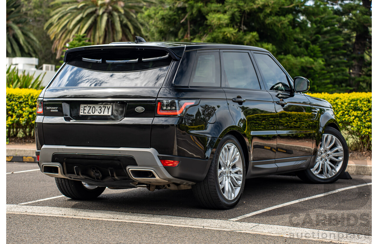 06/2018 Land Rover Range Rover Sport SDV6 SE (225kW AWD) LW MY18 4d Wagon Santorini Black Metallic Turbo Diesel V6 3.0L