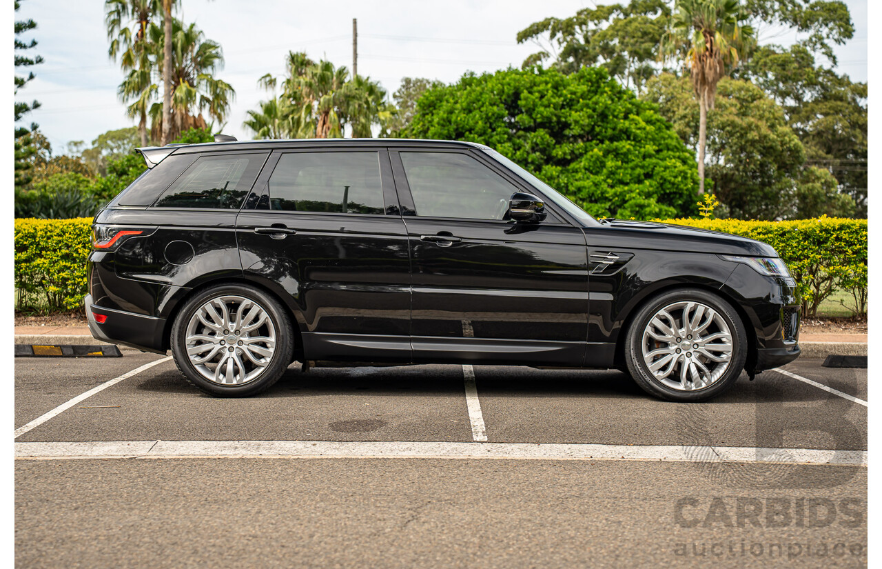 06/2018 Land Rover Range Rover Sport SDV6 SE (225kW AWD) LW MY18 4d Wagon Santorini Black Metallic Turbo Diesel V6 3.0L