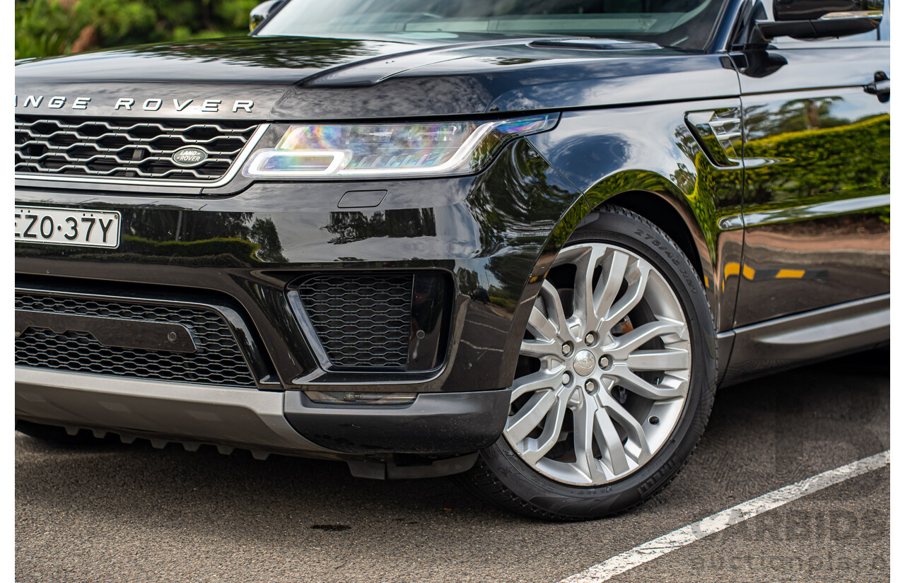 06/2018 Land Rover Range Rover Sport SDV6 SE (225kW AWD) LW MY18 4d Wagon Santorini Black Metallic Turbo Diesel V6 3.0L