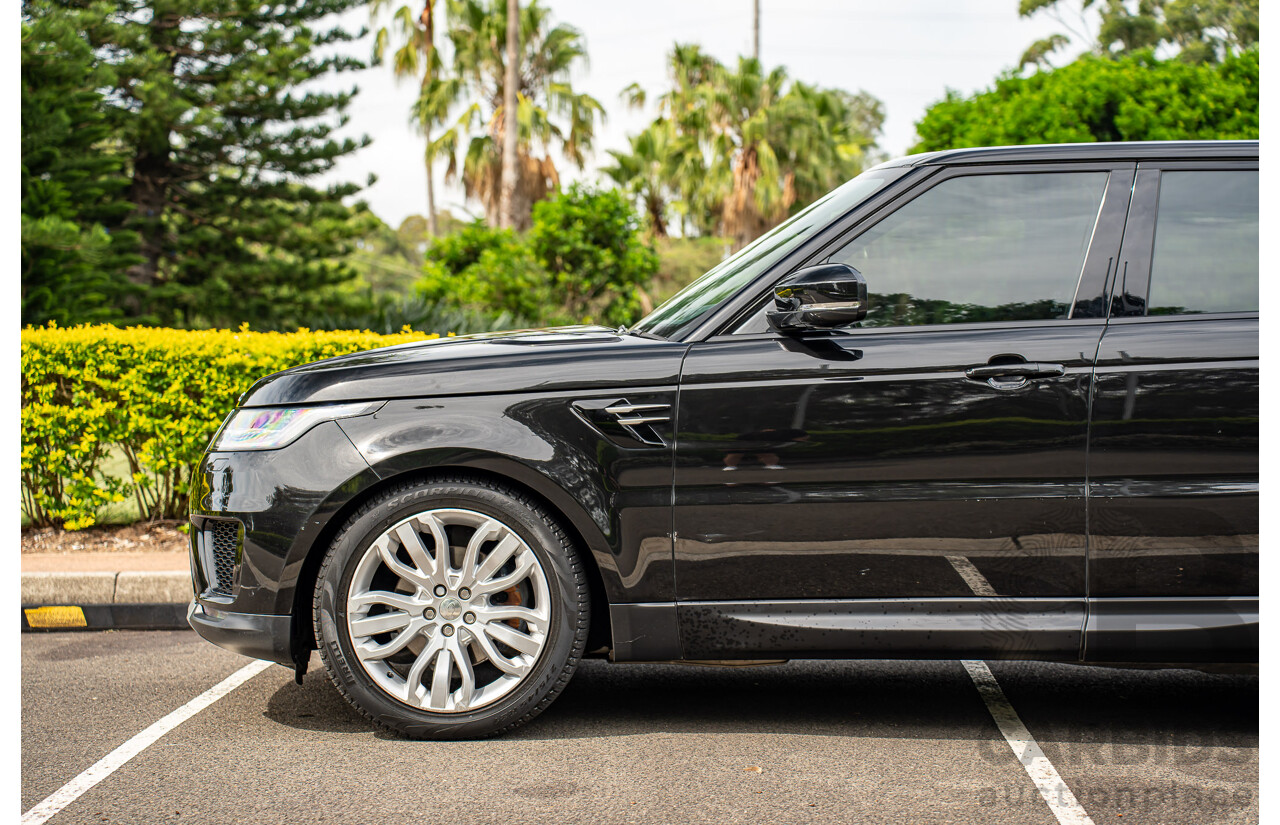 06/2018 Land Rover Range Rover Sport SDV6 SE (225kW AWD) LW MY18 4d Wagon Santorini Black Metallic Turbo Diesel V6 3.0L