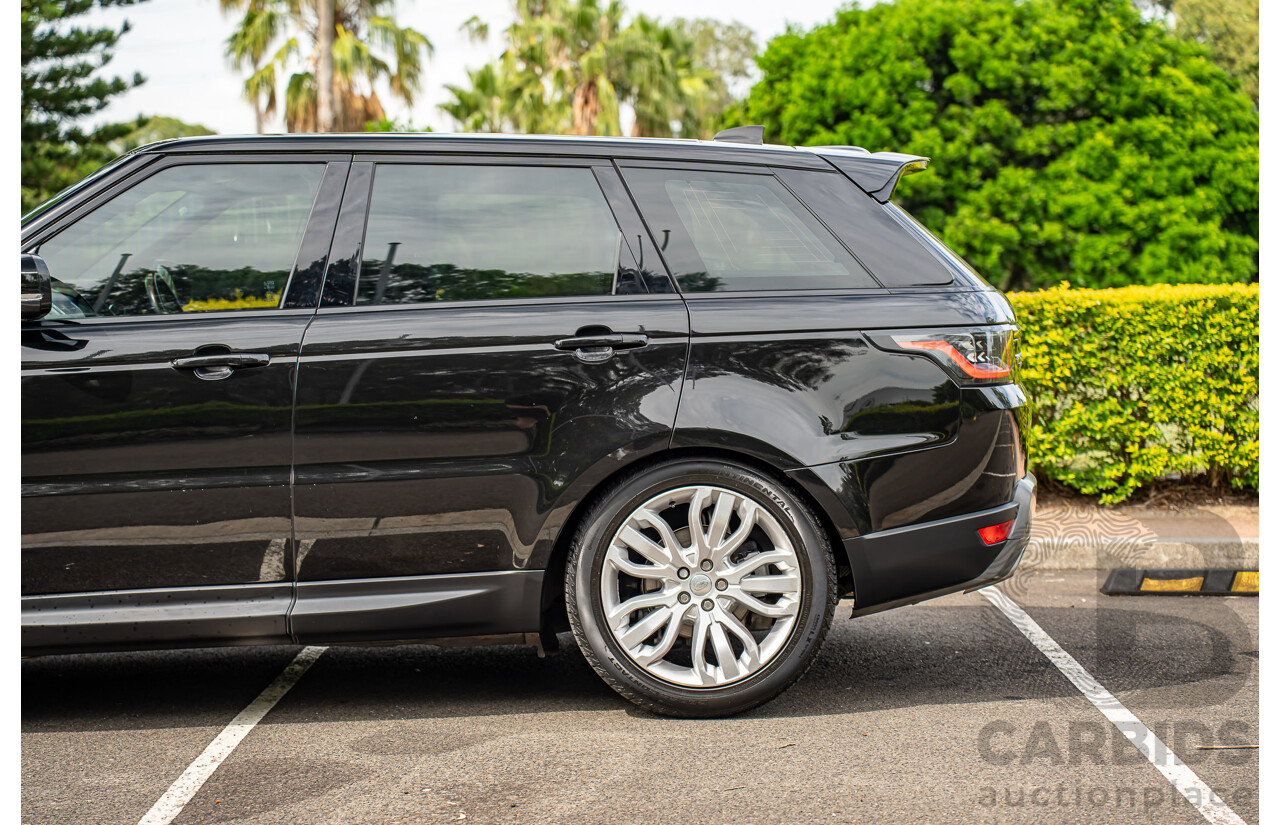 06/2018 Land Rover Range Rover Sport SDV6 SE (225kW AWD) LW MY18 4d Wagon Santorini Black Metallic Turbo Diesel V6 3.0L