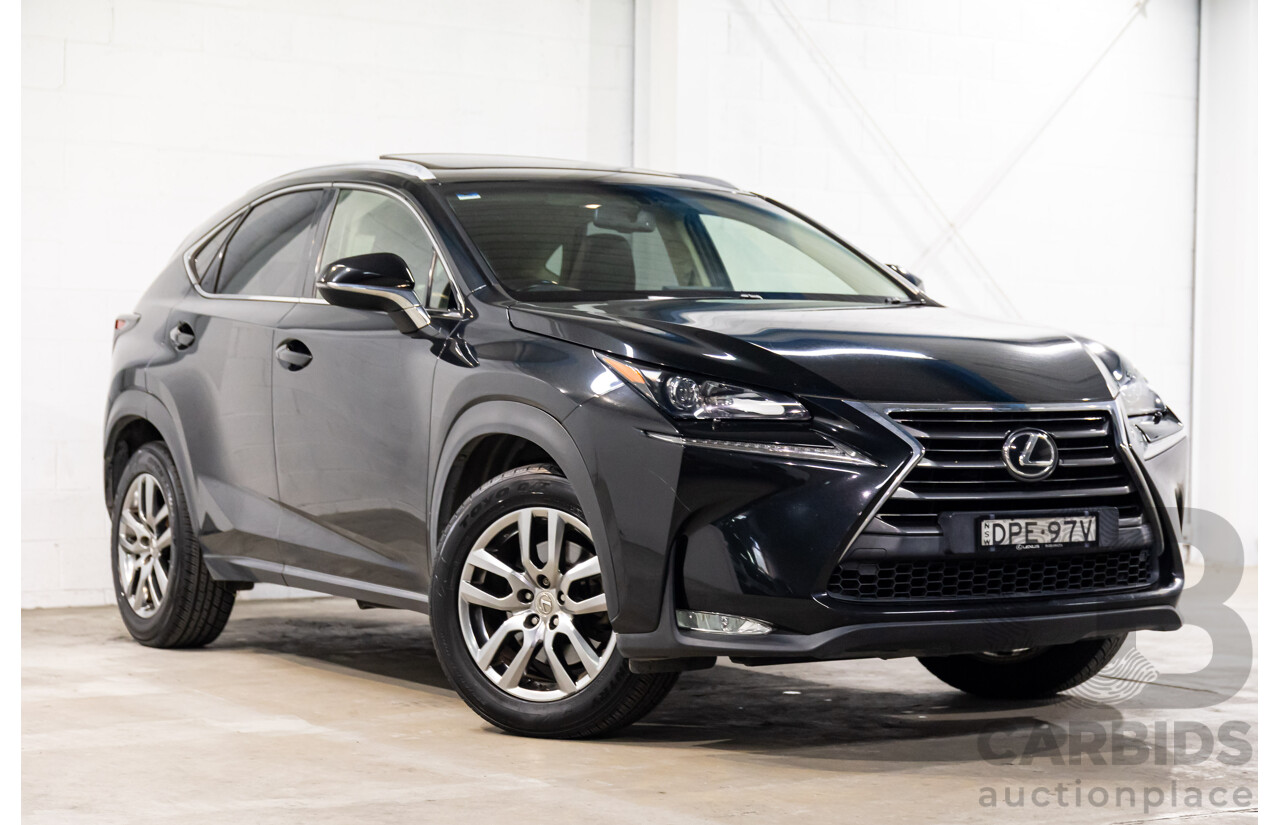 06/2017 Lexus NX200t Luxury (FWD) AGZ10R 4d Wagon Obsidian Black Turbo 2.0L