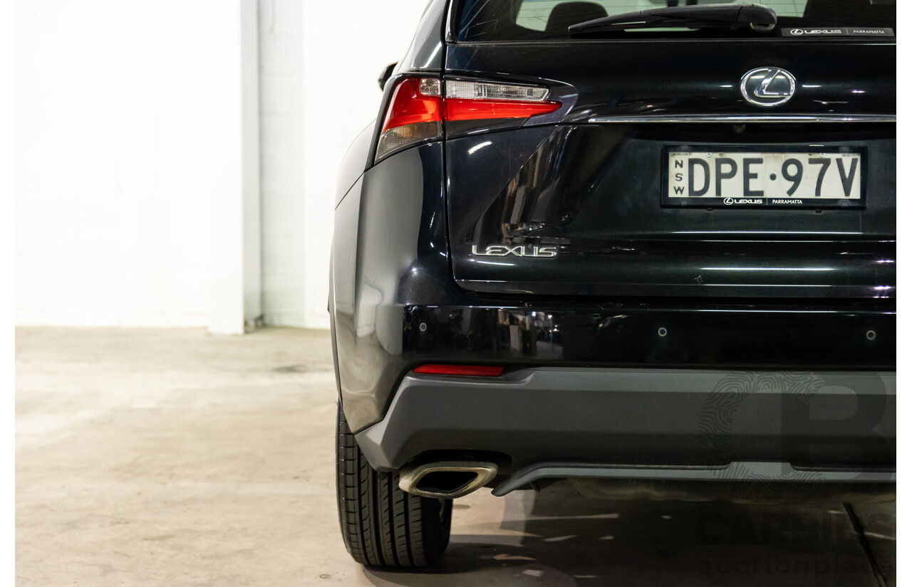06/2017 Lexus NX200t Luxury (FWD) AGZ10R 4d Wagon Obsidian Black Turbo 2.0L