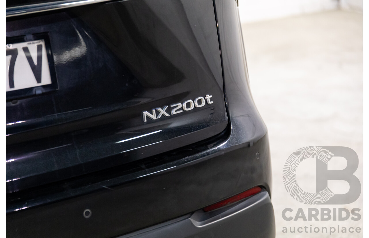 06/2017 Lexus NX200t Luxury (FWD) AGZ10R 4d Wagon Obsidian Black Turbo 2.0L