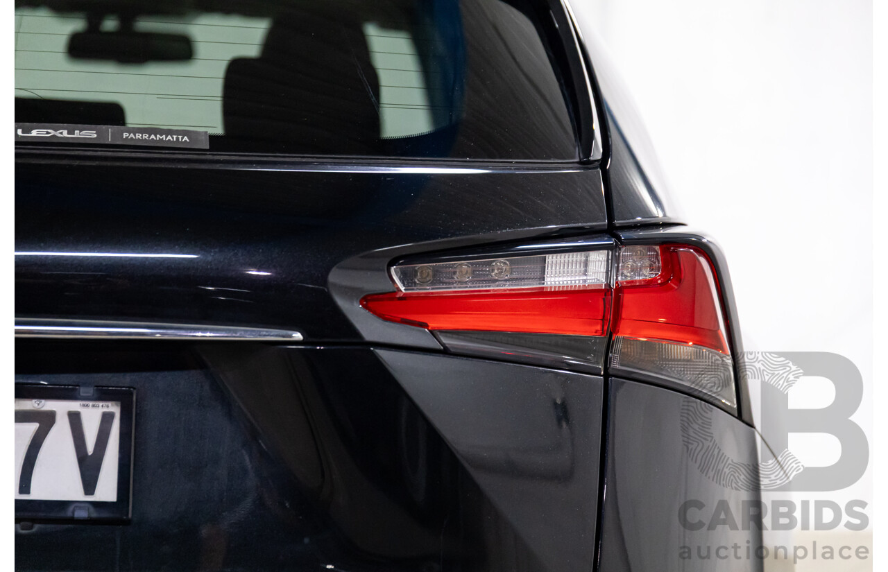 06/2017 Lexus NX200t Luxury (FWD) AGZ10R 4d Wagon Obsidian Black Turbo 2.0L