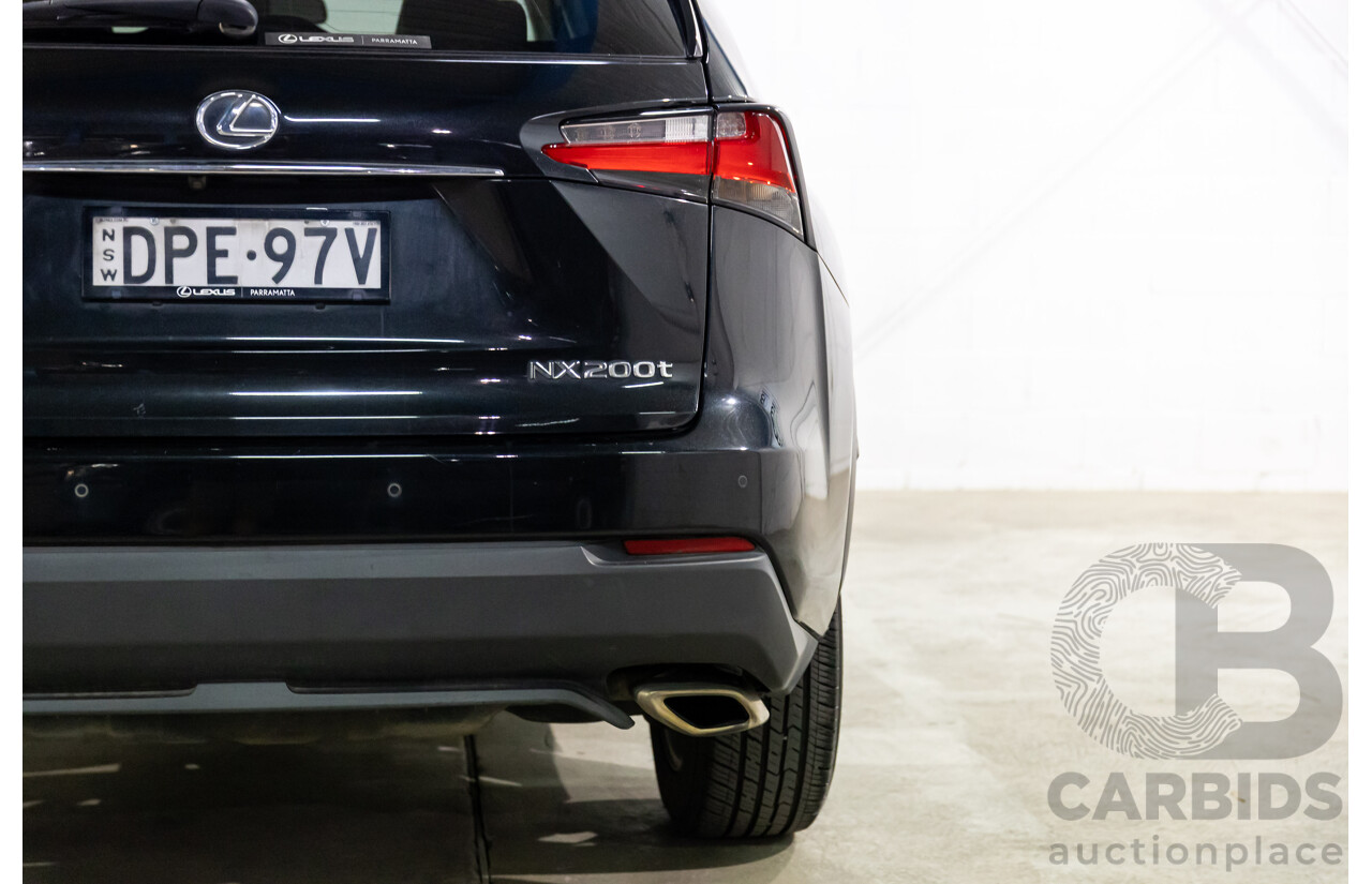06/2017 Lexus NX200t Luxury (FWD) AGZ10R 4d Wagon Obsidian Black Turbo 2.0L