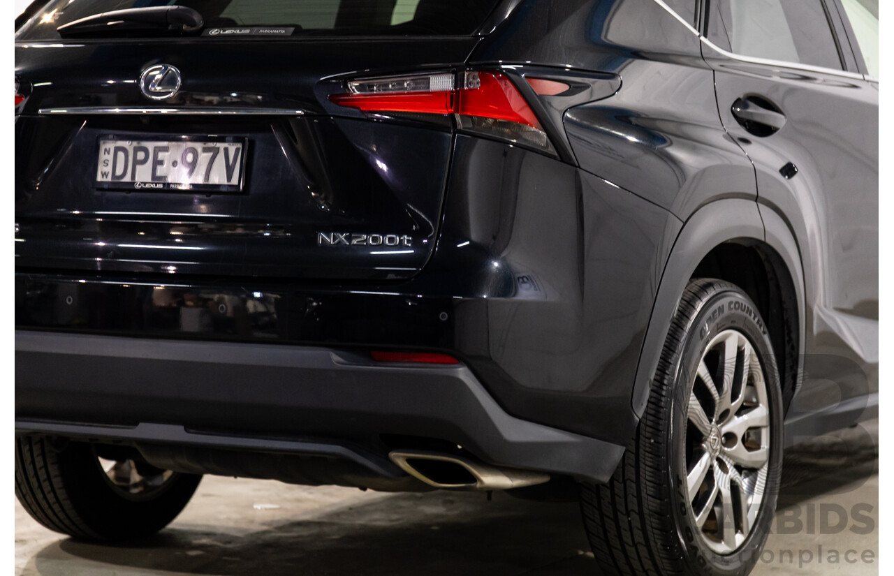 06/2017 Lexus NX200t Luxury (FWD) AGZ10R 4d Wagon Obsidian Black Turbo 2.0L