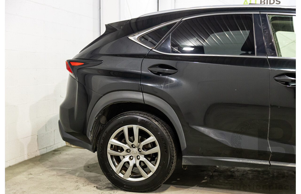 06/2017 Lexus NX200t Luxury (FWD) AGZ10R 4d Wagon Obsidian Black Turbo 2.0L