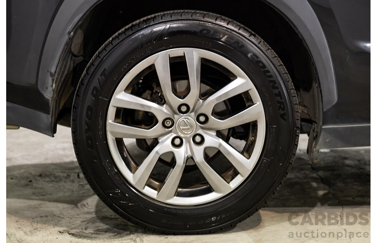 06/2017 Lexus NX200t Luxury (FWD) AGZ10R 4d Wagon Obsidian Black Turbo 2.0L