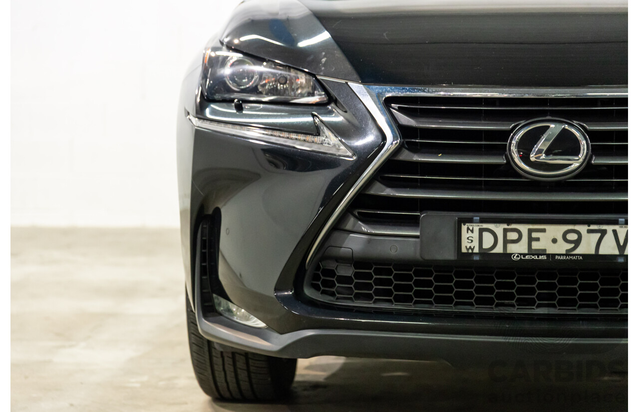 06/2017 Lexus NX200t Luxury (FWD) AGZ10R 4d Wagon Obsidian Black Turbo 2.0L