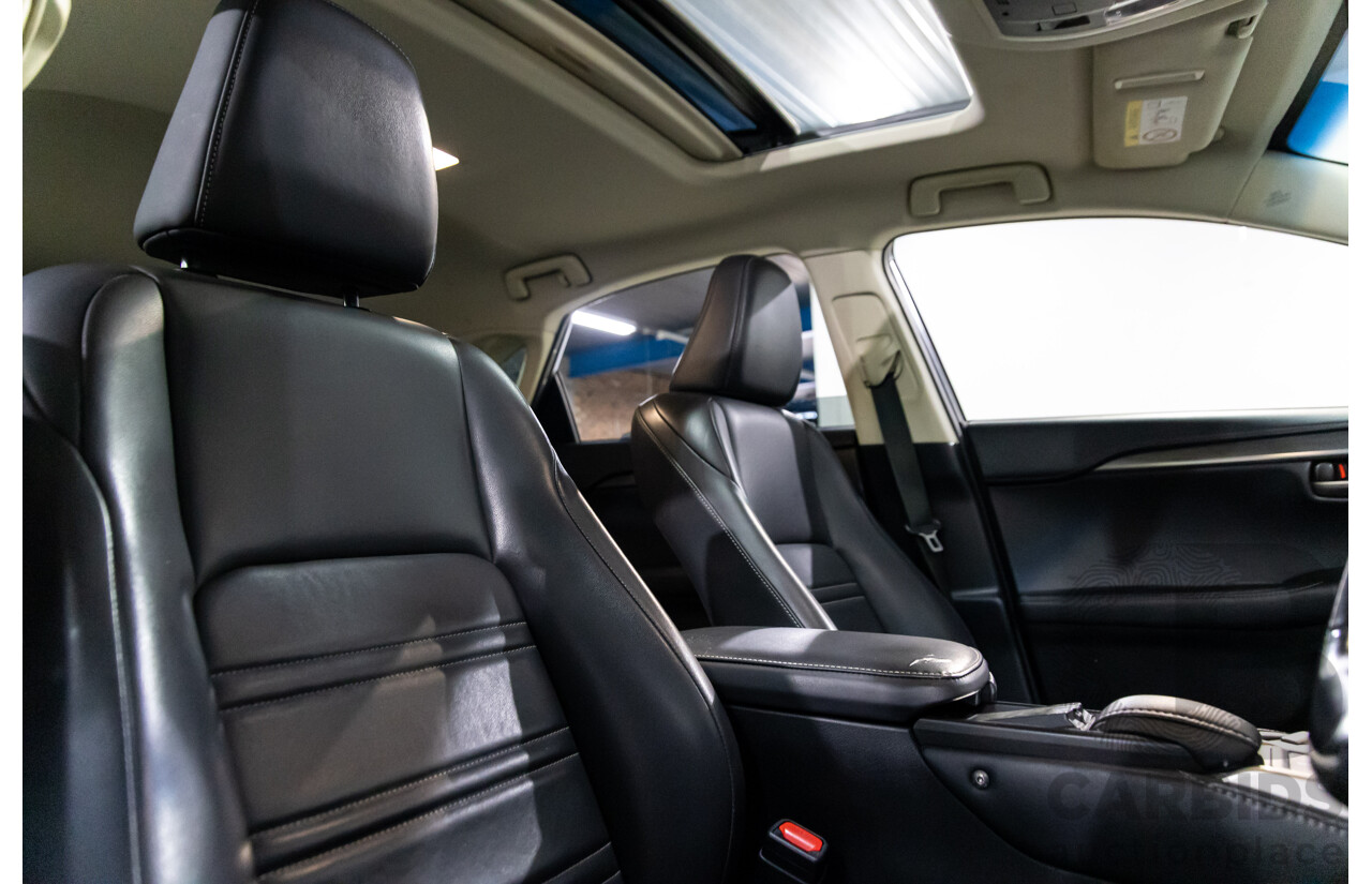 06/2017 Lexus NX200t Luxury (FWD) AGZ10R 4d Wagon Obsidian Black Turbo 2.0L