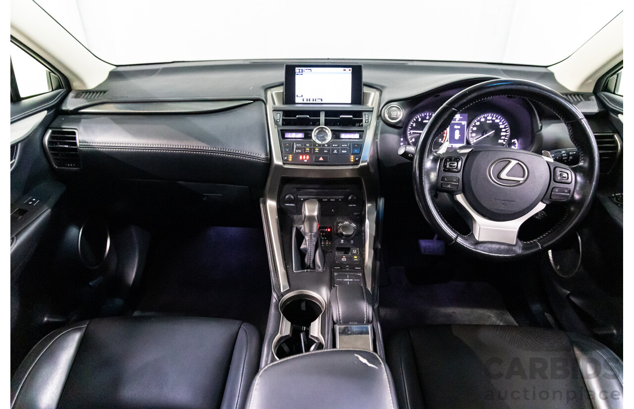 06/2017 Lexus NX200t Luxury (FWD) AGZ10R 4d Wagon Obsidian Black Turbo 2.0L