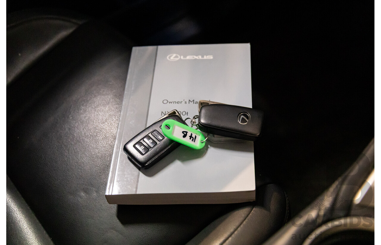 06/2017 Lexus NX200t Luxury (FWD) AGZ10R 4d Wagon Obsidian Black Turbo 2.0L