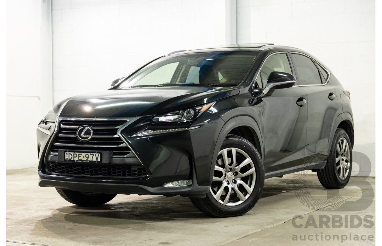 06/2017 Lexus NX200t Luxury (FWD) AGZ10R 4d Wagon Obsidian Black Turbo 2.0L