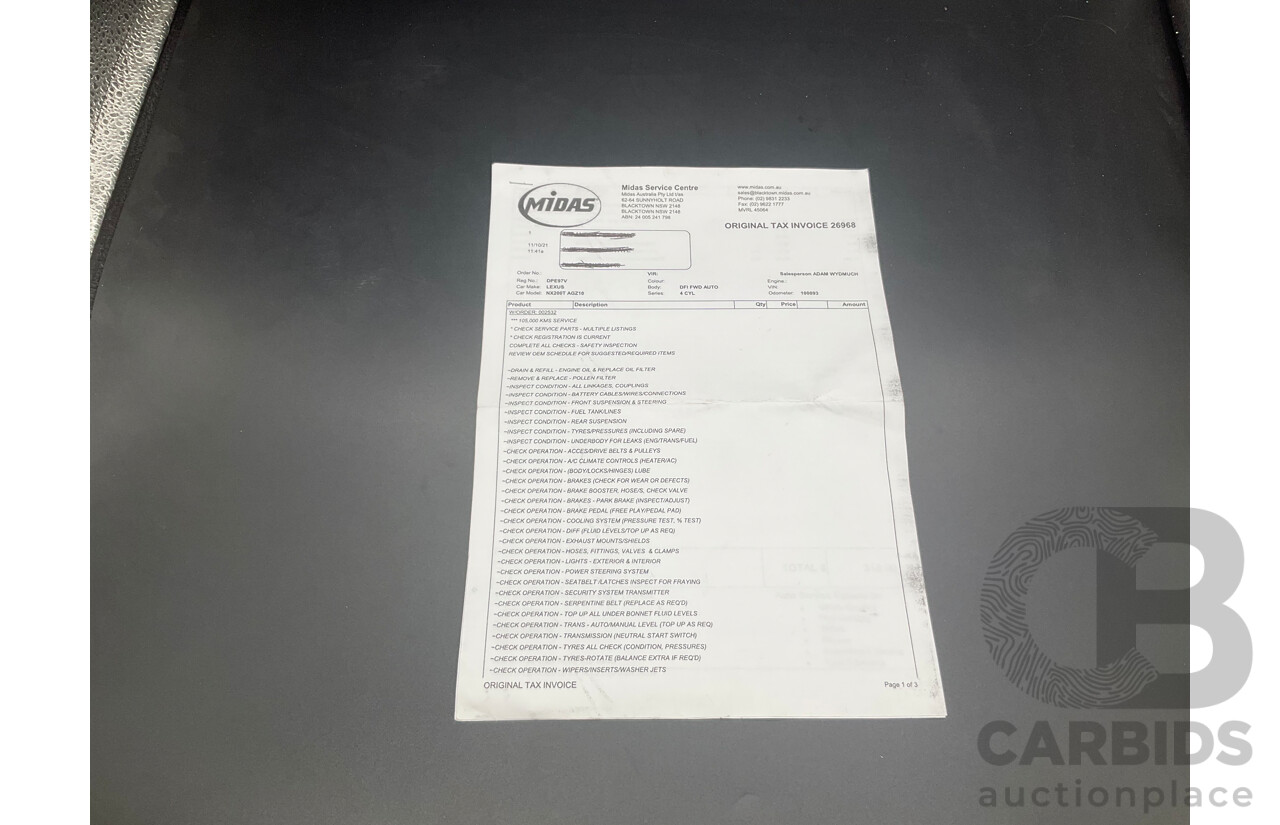 06/2017 Lexus NX200t Luxury (FWD) AGZ10R 4d Wagon Obsidian Black Turbo 2.0L