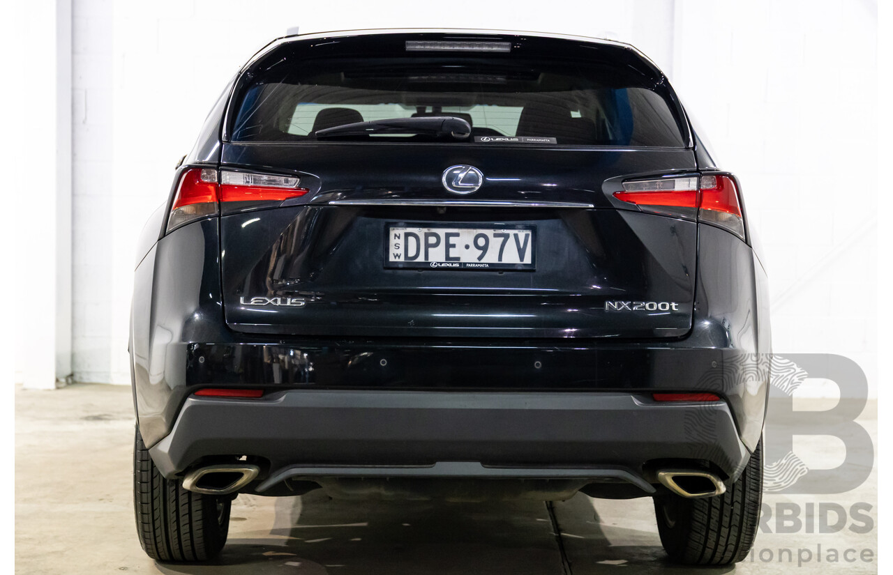 06/2017 Lexus NX200t Luxury (FWD) AGZ10R 4d Wagon Obsidian Black Turbo 2.0L