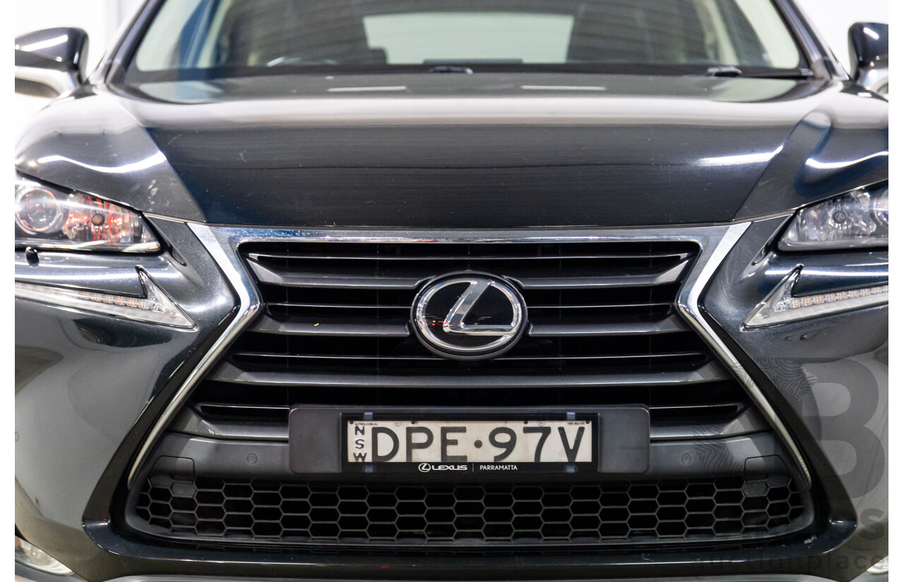 06/2017 Lexus NX200t Luxury (FWD) AGZ10R 4d Wagon Obsidian Black Turbo 2.0L