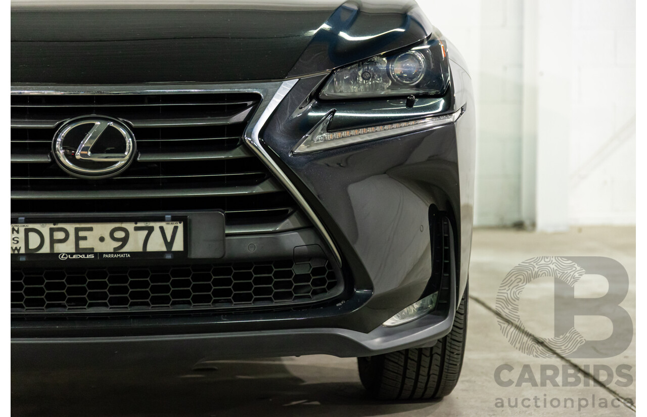 06/2017 Lexus NX200t Luxury (FWD) AGZ10R 4d Wagon Obsidian Black Turbo 2.0L